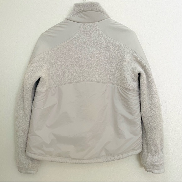 LULULEMON Go Cozy Wool Blend Fleece Jacket Snap Up Heathered Sherpa size 8 - Picture 7 of 11
